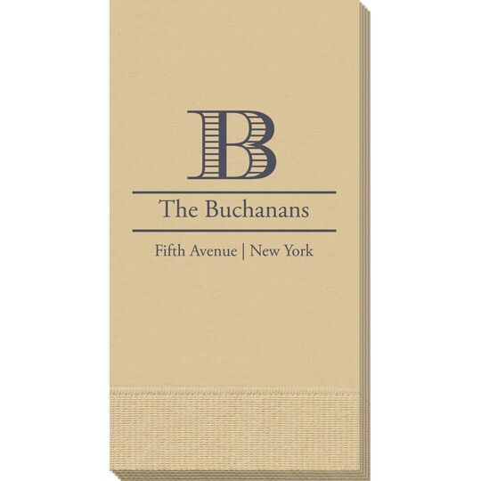 Striped Initial and Text Guest Towels